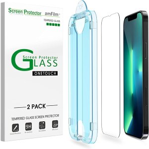 amFilm 2 Pack OneTouch Glass Screen Protector