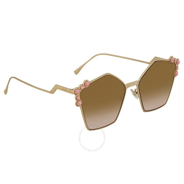 Metal Pink Stones Can Eye Sunglasses FF 0261/S 000/53 57