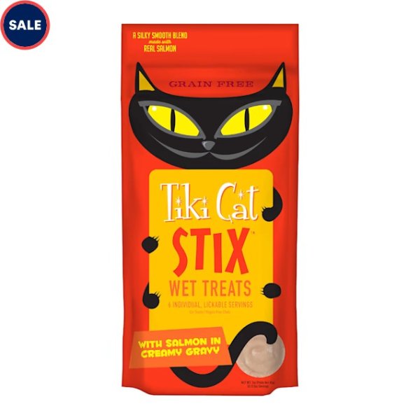Stix Salmon Wet Treat in Lickable Tube for Cats, 0.5 oz, Count of 6 | Petco