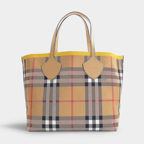 The Giant Large Tote in Antique Yellow and Gorse Yellow Cotton