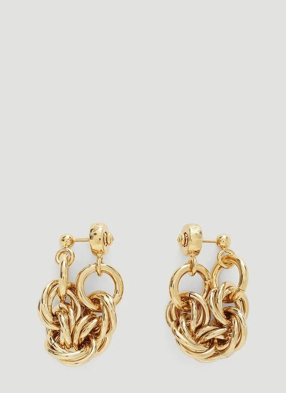 Multi-Links Folded Earrings in Gold
