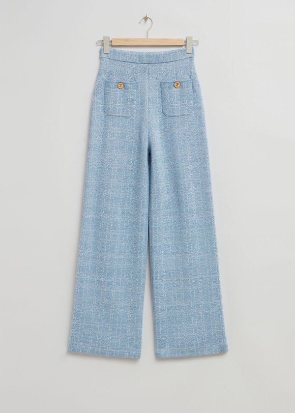 Tweed Knit Patch Pocket Trousers