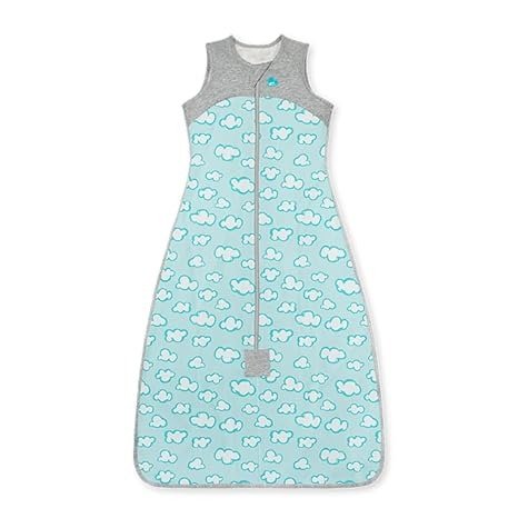 Lite Organic Baby Sleep Bag (6-18 Mo), Super Soft Temp Regulating Sleeping Sack, 0.2TOG Lightweight Wearable Blanket, Turquoise