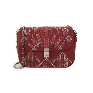 Love Blade Embroidered Leather Chain Shoulder Bag