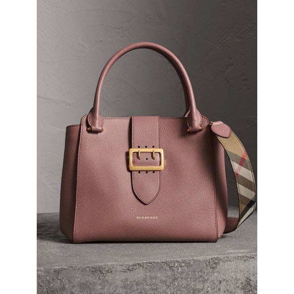 The Medium Buckle Tote in Grainy Leather
