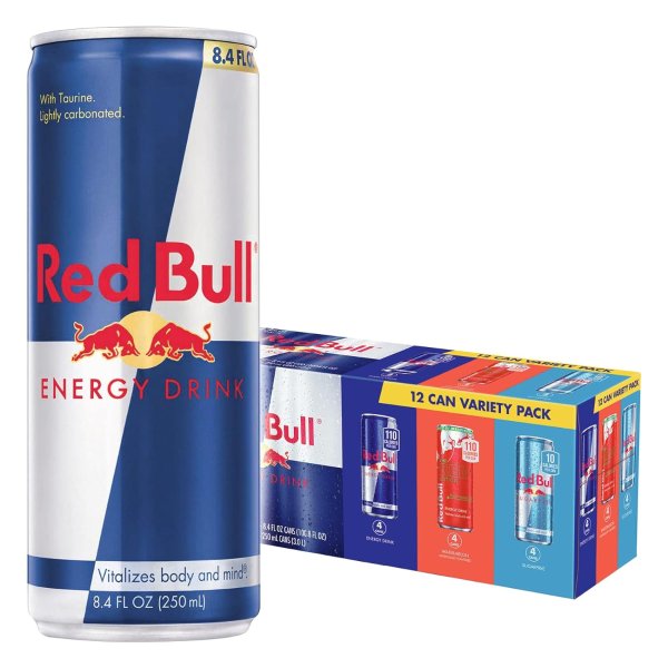 Red Bull Energy Drink Variety Pack, Red Bull, Sugarfree and Red Edition and Energy Drinks, 8.4 Fl Oz, 12 Cans