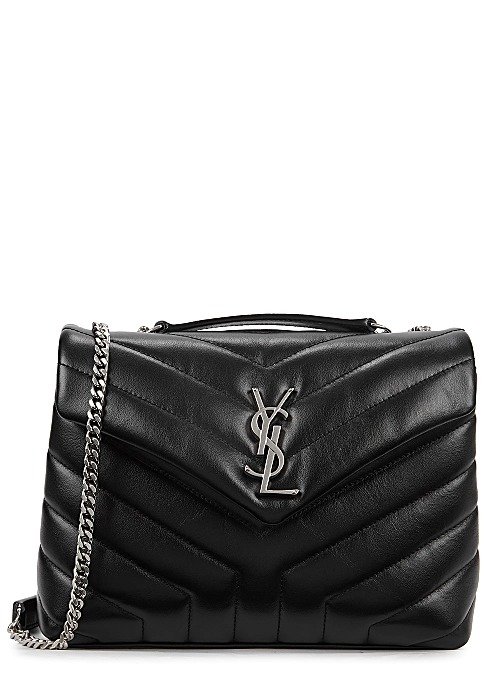 Loulou small black leather shoulder bag