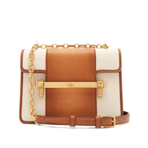 Uptown small leather and canvas cross-body bag | Valentino | MATCHESFASHION.COM US