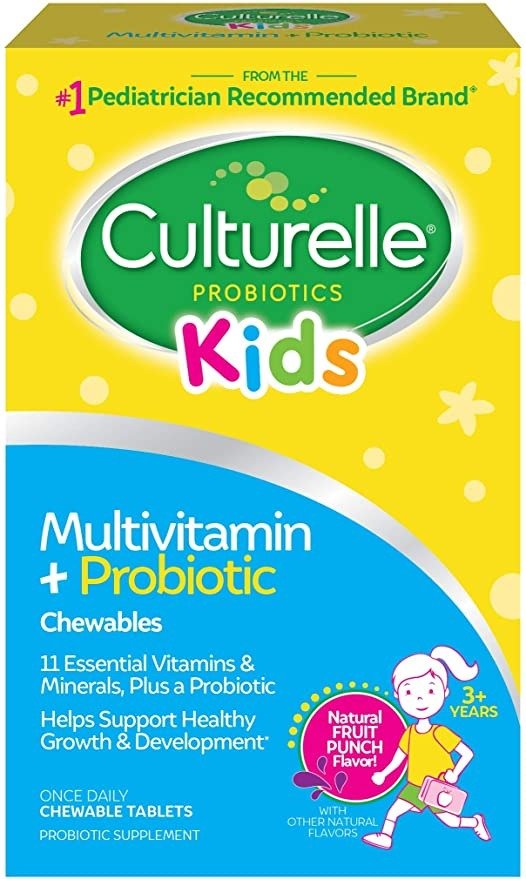 Kids Complete Multivitamin + Probiotic Chewable - Digestive & Immune Support for Kids - With Vitamin C, D3 and Zinc - 50 Count, Multi, Fruit