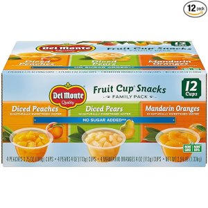 Del Monte No Sugar Added Variety Fruit Cups  4 Ounce (Pack of 12)