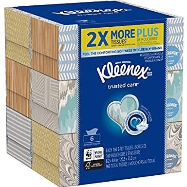 Kleenex Trusted Care 面巾纸抽 6盒 共960张面巾纸