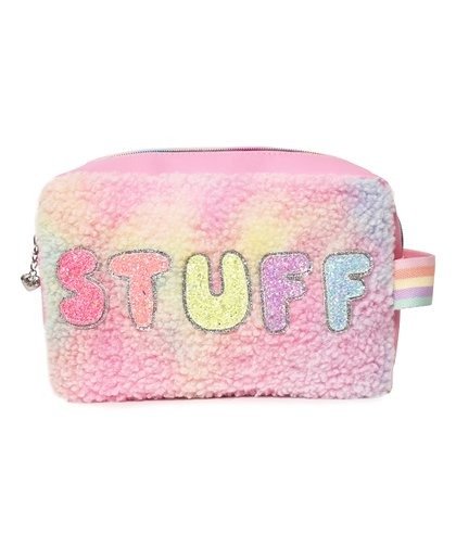 OMG Accessories Pink 'Stuff' Plush Makeup Bag