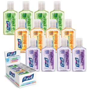 PURELL Advanced Hand Sanitizer Gel Infused with Essential Oils, Scented Variety Pack, 1 fl oz Travel Size Flip Cap Bottles (Box of 12 Bottles)