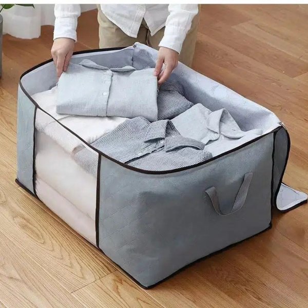 Large Clothes Storage Bags, Closet Organizer Containers With Handles, Storage  Bag For Blanket Comforters Bedding - Temu