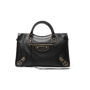 Balenciaga Metallic Edge City textured机车包