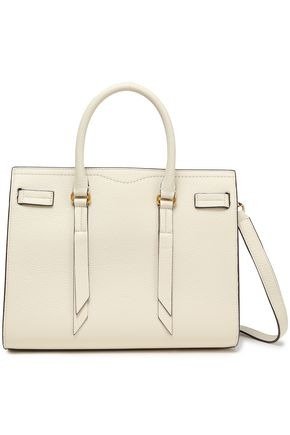 Color-block pebbled-leather tote