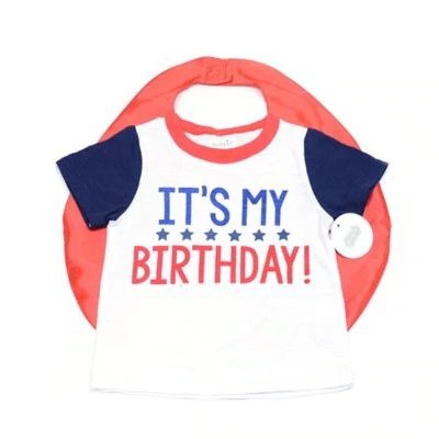 ® 2-Piece Birthday Shirt and Cape Set in White