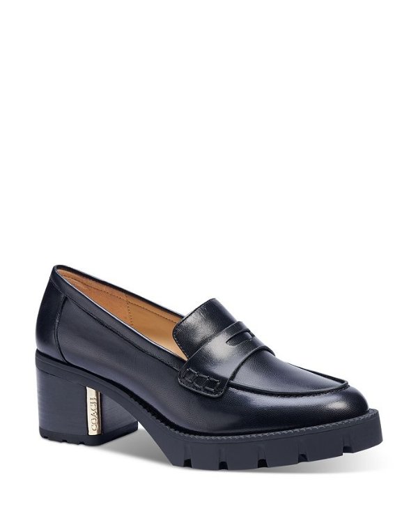 Bloomingdales Coach Women's Cora Block Heel Loafers 