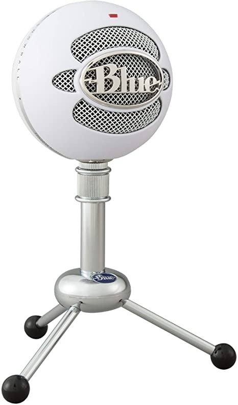 Blue Snowball USB Microphone for Recording, Streaming, Podcasting, Gaming on PC and Mac, Condenser Mic with Cardioid and Omnidirectional Pickup Patterns, and Stylish Retro Design - Textured White
