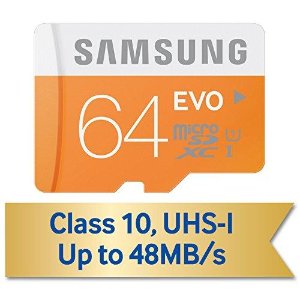 Samsung 64GB EVO Class 10 microSD Card with Adapter
