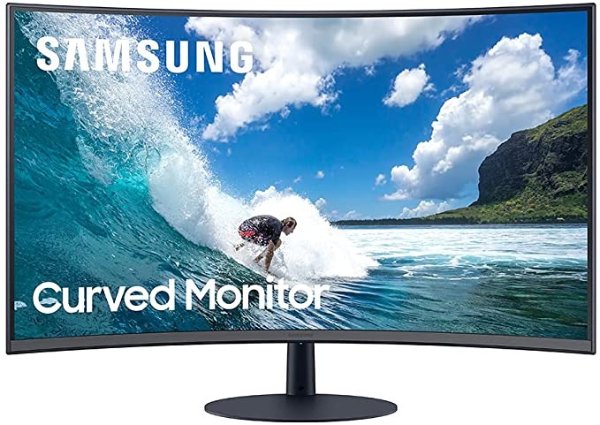 T550 Series 27-Inch FHD 1080p Computer Monitor, 75Hz, Curved, Built-in Speakers, HDMI, Display Port, FreeSync (LC27T550FDNXZA)