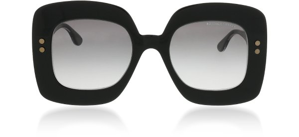 Black Square Acetate Frame Women's Oversized Sunglasses