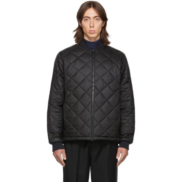  SSENSE Exclusive Black Light Quilted Bomber Jacket
