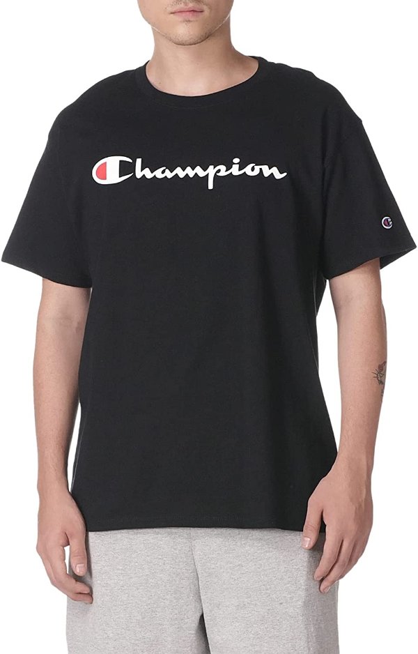 Champion 男士运动T恤促销 黑色款 码数全