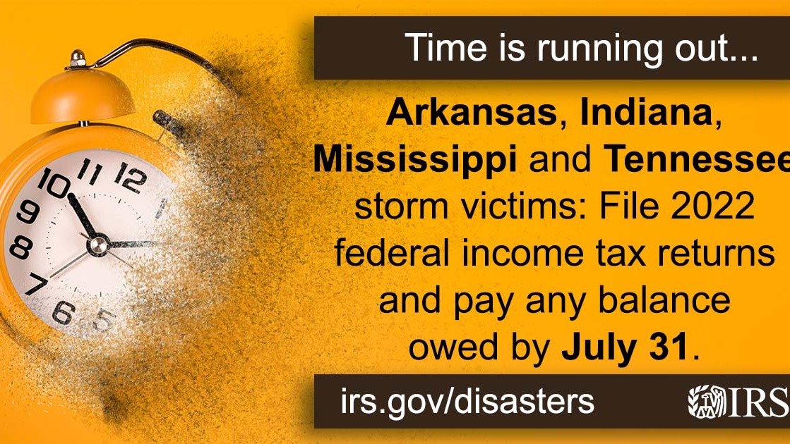 国税局提醒4个州的风暴受灾民众：7月31日前报税并缴税