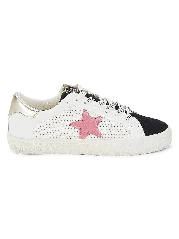 Star Perforated Leather Sneakers