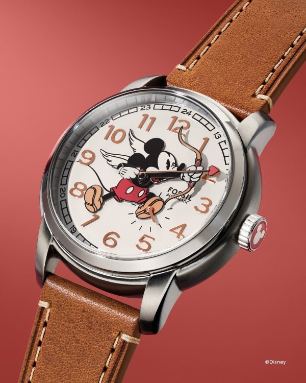 Disney 丘比特米奇皮革腕表