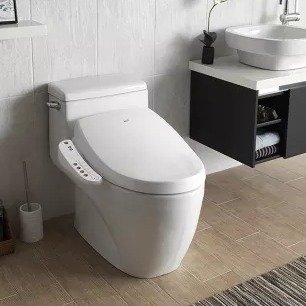 A7 White Aura Elongated Bidet Toilet Seat with Nightlight and LED Side Panel Control