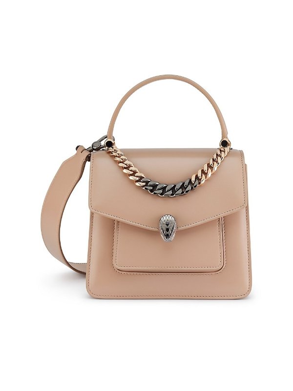 Maxi Serpenti Chain Leather Top Handle Bag