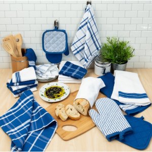 Walmart Mainstays Terry and Flat Kitchen Towel, Dish Cloth, Flour Sack, Oven Mitt and Pot Holder Set
