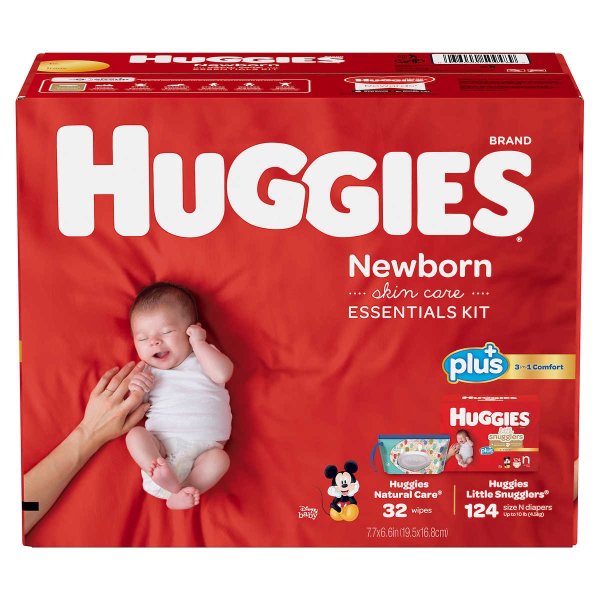 Plus 新生婴儿124片尿布+32抽湿巾组合