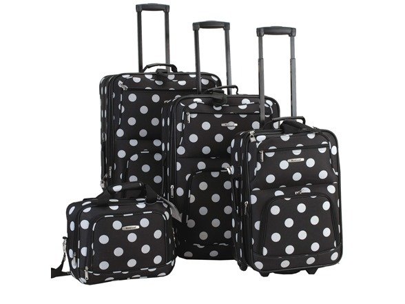 Polka Softside Upright Luggage Set, Expandable, Lightweight, 4-Piece (14/19/24/28)
