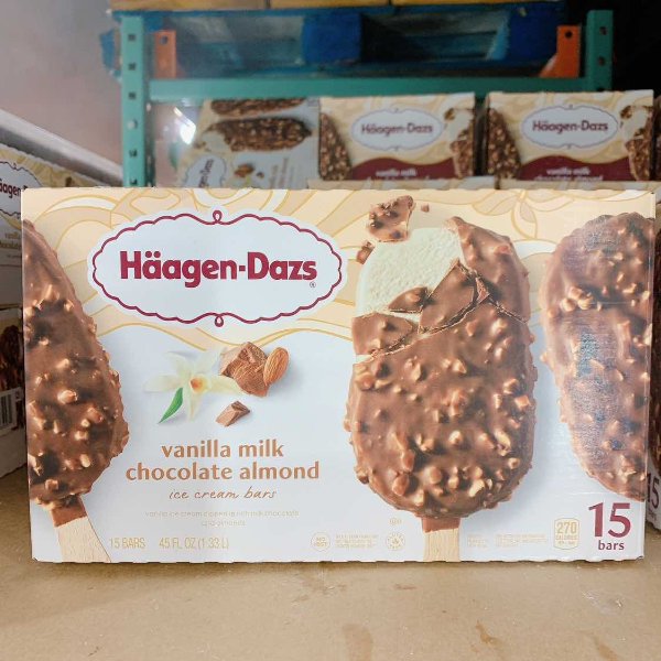 Haagen-Dazs vanilla milk chocolate almond ice cream bar 15 bar