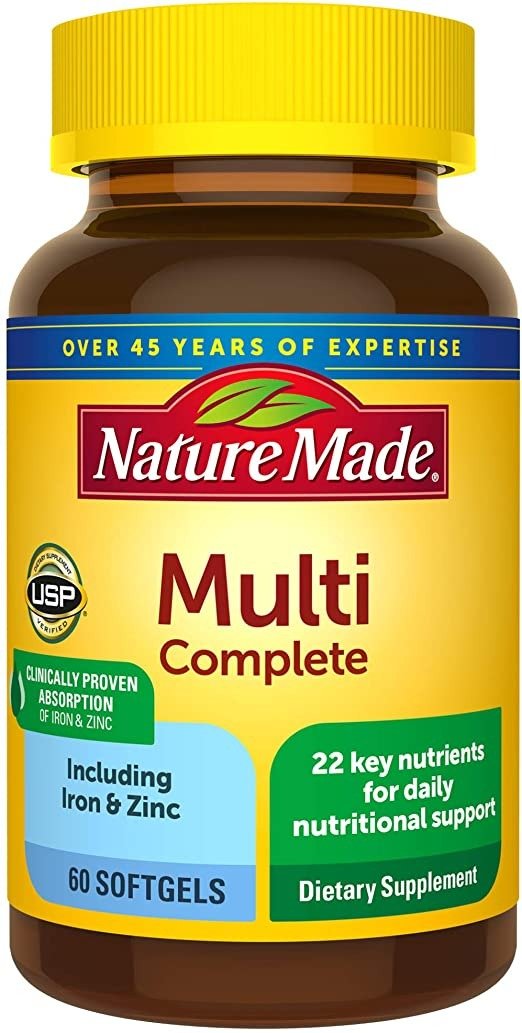 Multivitamin Complete Softgels with Vitamin D3 and Iron, 60 Count