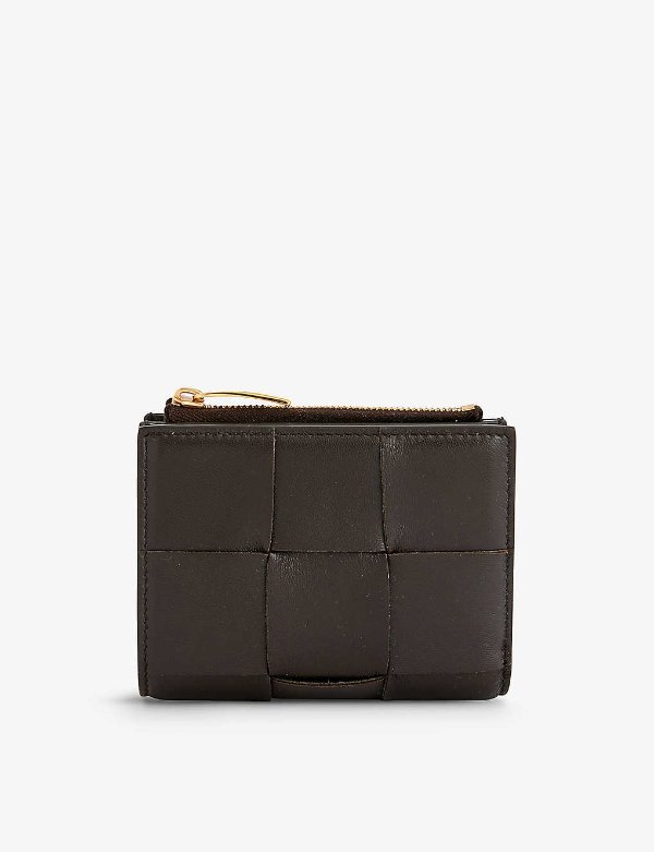 Intrecciato small leather bifold wallet