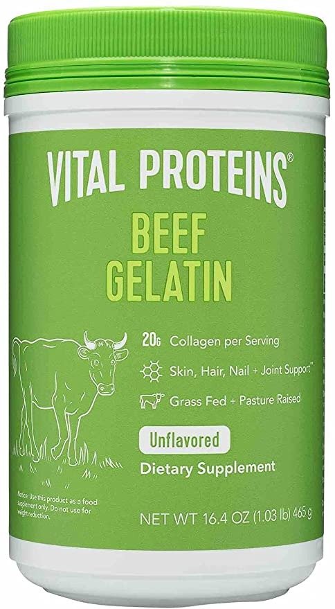 Beef Gelatin : Pasture-Raised, Grass-Fed, Non-GMO (16.4 oz) - Gluten free, Dairy free, Sugar free, Whole30 Approved, and Paleo friendly