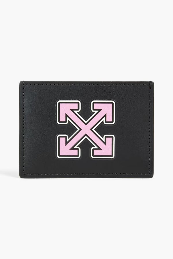 Arrow embossed printed leather cardholder