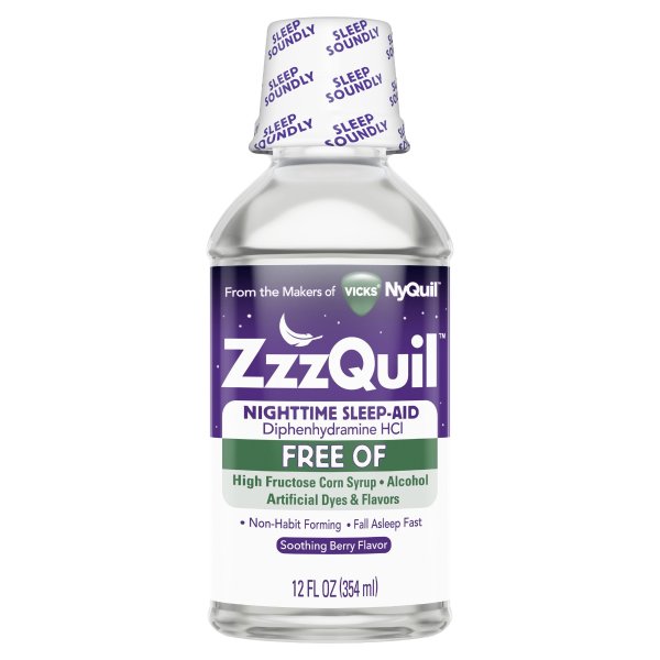 ZzzQuil Sleep Aid Liquid, Alcohol Free, Berry, 12 Fl Oz