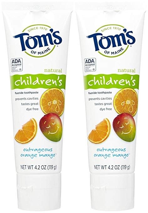 Anticavity Fluoride Children's Toothpaste, Outrageous Orange-Mango - 4.2 oz - 2 pk