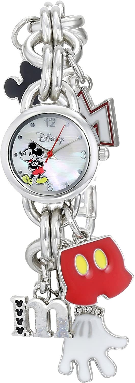 Women's MK2066 Mickey Mouse Charm Watch with Mother of Pearl Dial