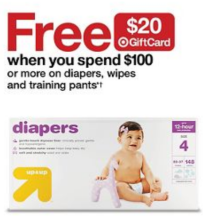 Spend $100, get a $20 ◎GiftCard  Select diapers, wipes and training pants 预告 Jun 25 - Jul 1