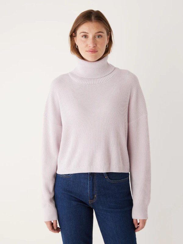 The Merino Turtleneck Sweater in Soft Orchid