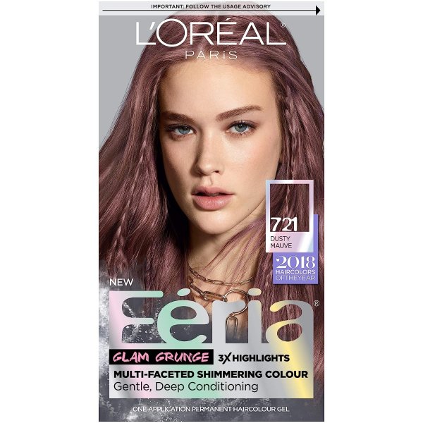 Feria Multi-Faceted Shimmering Permanent Hair Color, 721 Dusty Mauve