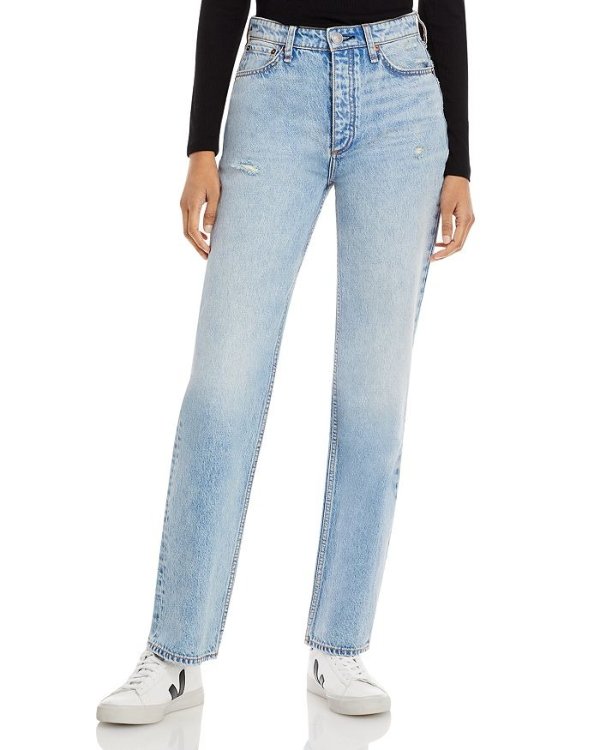 Alex High Rise Straight Leg Jeans in Stowe