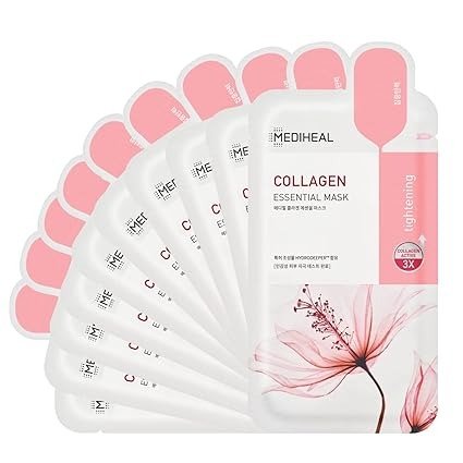 Official Best Korean Sheet Mask - Collagen Essential Face Mask 10 Sheets Lifting and Firming For All Skin Types Value Sets
