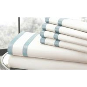 Italian Hotel Collection 1,000TC 6-Piece Sheet Set with Double Satin Band (Multiple Colors Available) 
